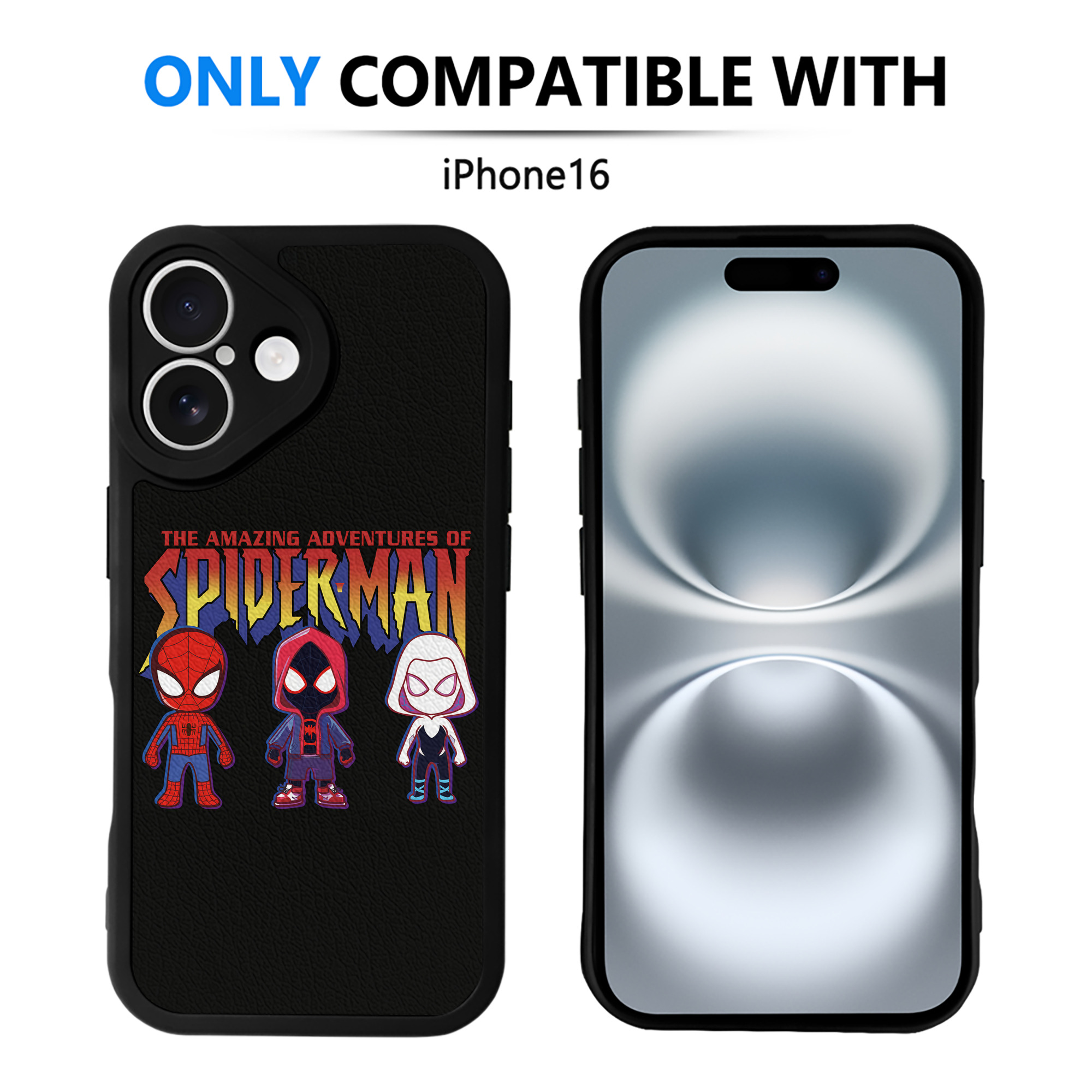 Spider Man スパイダーマン 【iPhone 16シリーズ対応】シリコンスマホケース（レザー調） 材質：シリコン